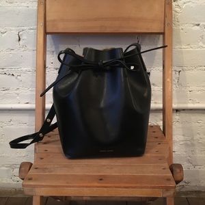 Mansur Gavriel Mini Bucket Bag - Black/Oro